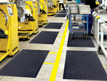 工人站立防滑、抗疲勞、耐油解決方案：安全工作地墊